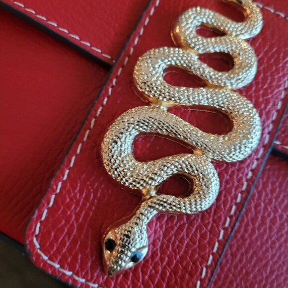 Divina Firenze Red Fire Asia Leather Snake handbag - Picture 4 of 10